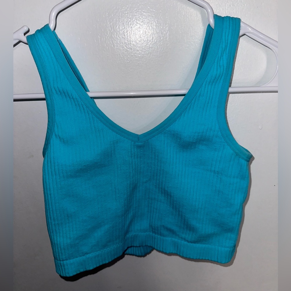 Yoga Basic Seamless Ribbed Knit Sports Tank Top Size S